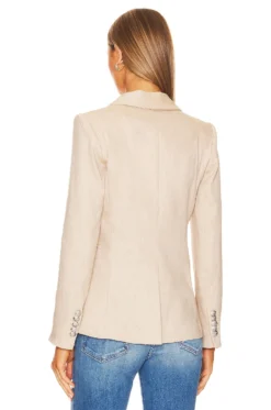 Veronica Beard Miller Dickey Jacket Khaki Melange 8 Veronica Beard Miller Dickey Jacket Khaki Melange -Fashion Clothing VBRD WO104 V4