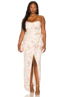 June Gown Ballad Blue Baroque Floral -Fashion Clothing VCHP WD58 V1