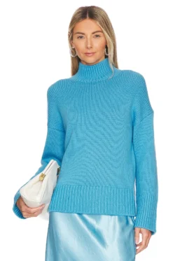 Vince Rib Mock Neck Sweater Fountain