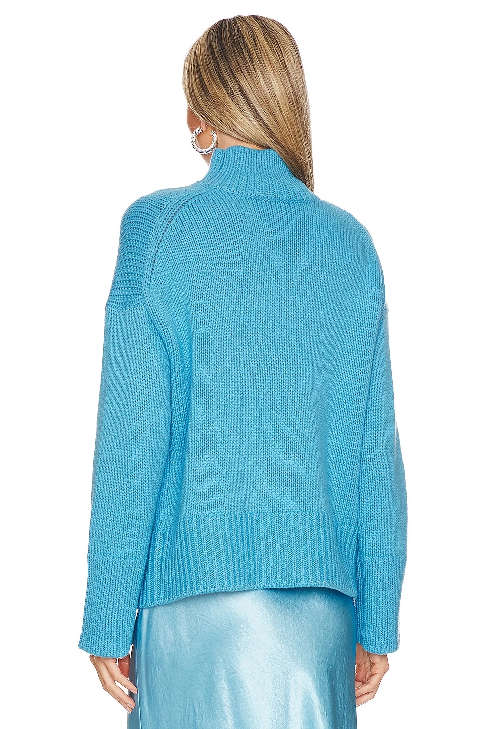 Vince Rib Mock Neck Sweater Fountain 3 Vince Rib Mock Neck Sweater Fountain - Image 3