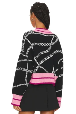 Versace Jeans Couture Cropped V Sweater Black 6 Versace Jeans Couture Cropped V Sweater Black -Fashion Clothing VJEA WK12 V3