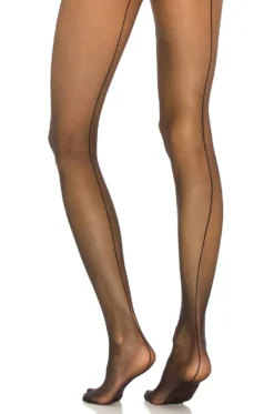 Wolford Individual 10 Back Seam Tights Black