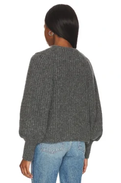 Plush Alpaca Blend Open Jacket Charcoal -Fashion Clothing WWAR WO5 V3