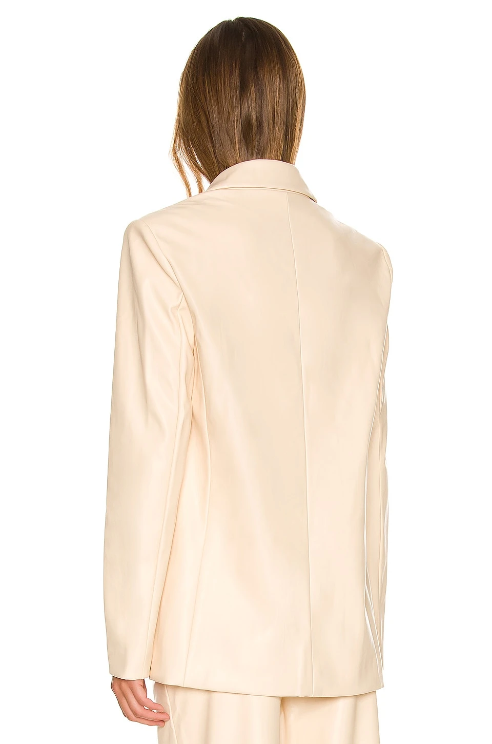 Faux Leather Blazer Ivory 4 Faux Leather Blazer Ivory - Image 4