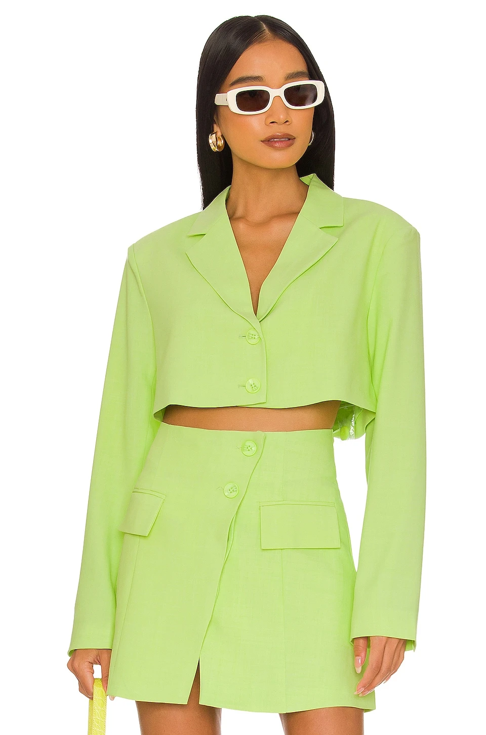 Cropped Blazer Sharp Green 1 Cropped Blazer Sharp Green
