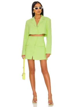 Cropped Blazer Sharp Green 7 Cropped Blazer Sharp Green -Fashion Clothing WWWR WO15 V4