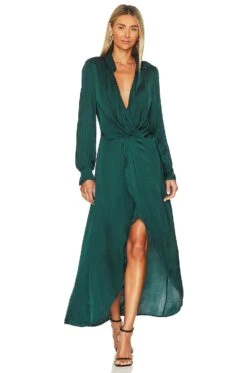 Siren Midi Dress Dark Cedar -Fashion Clothing YOUN WD1230 V4