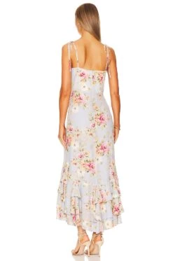 Baxter Maxi Dress New Day Blue -Fashion Clothing YUMI WD548 V3