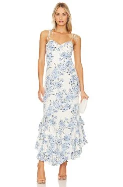 Baxter Maxi Dress New Day Blue -Fashion Clothing YUMI WD575 V1