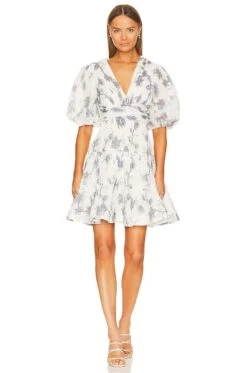 Zimmermann Pleated Mini Dress Lemon -Fashion Clothing ZIMM WD376 V1